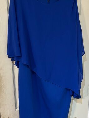 Chic Sapphire Asymmetrical Women's Dress by Hanna Nikole